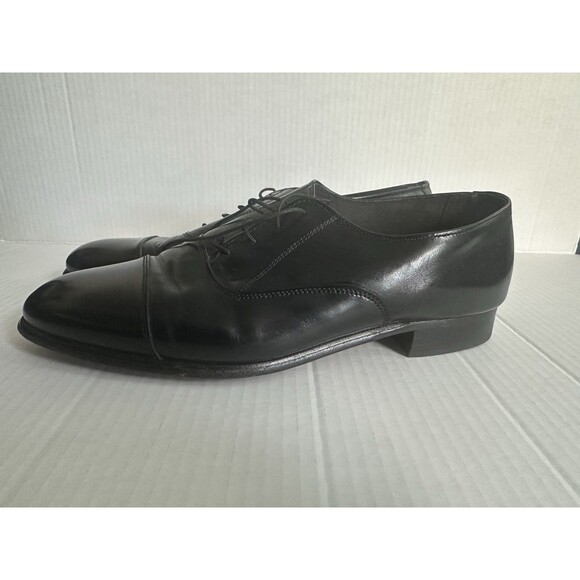 Stafford men\'s black cap toe Oxford dress shoes size 9.5 main image 8